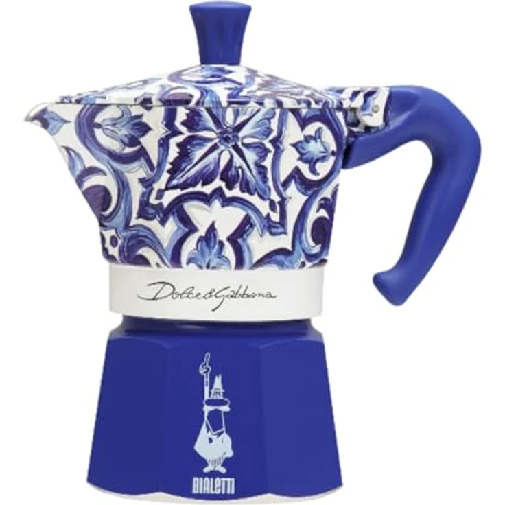 BIALETTI MOKA Espressokocher, italienische Kaffeemaschine für 3 Tassen, blau, Aluminium, induktionsgeeignet, spülmaschinenfest, ergonomischer Griff – Bild 2