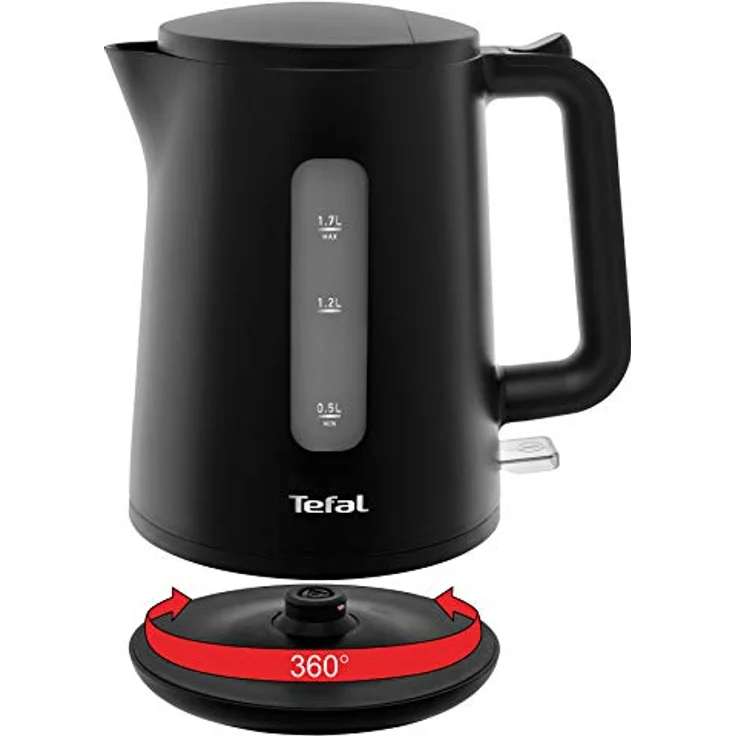 Tefal KO2008 Wasserkocher Principio Select | 2400 Watt | 1,7L Wassertank | Automatischer Ein--Ausschalter | Antikalk-Filter | schwarz Matt – Bild 4