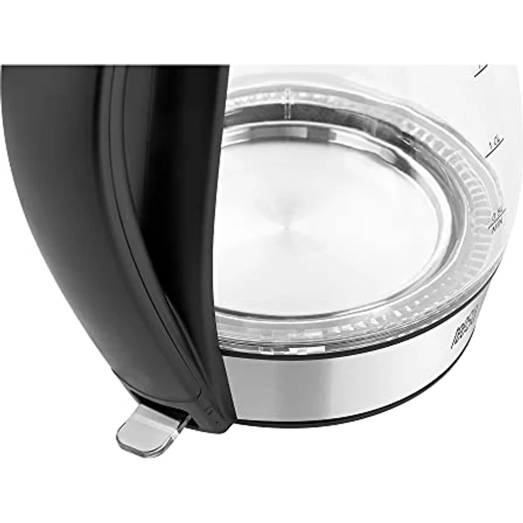 Teesa TSA1512B Glas-Wasserkocher, 2200 Watt, 1,7 Liter, Wasserstandsanzeige, kabellos, silber – Bild 4