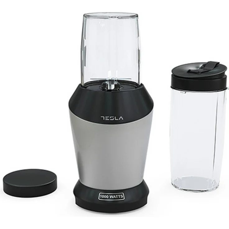 Tesla NB301BXA, Tischplatten-Mixer mit 1000 W, 700 ml und Eis-Crusher, Schwarz-Grau