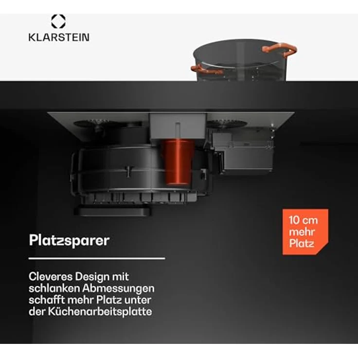 Klarstein AirJet 72, Induktions-Kochfeld mit Dunstabzug, 4 Zonen, Touch-Panel, schwarz – Bild 7