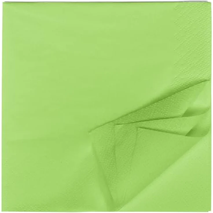 HEKU 100 einfarbige Servietten, 3-lagig, 33x33cm, hellgrün, praktisches 5er-Pack für Veranstaltungen & Gastronomie, hoch saugfähig – Bild 3