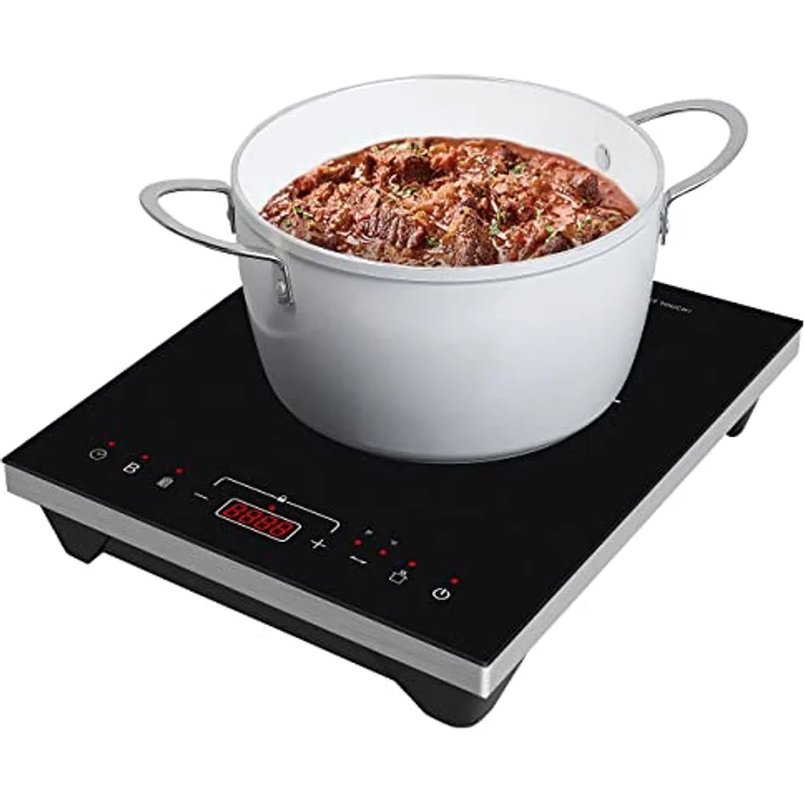 Rosenstein & Söhne Induktionskochfeld, Induktions-Kochplatte ZX-6304 12-26 cm, 2.000 W, Boost-Funktion, Touch-Tasten, Temperatur bis 240 °C, energiesparend – Bild 2