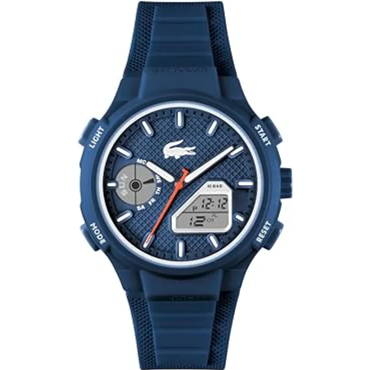 Lacoste LC33 Analoge-Digitale Multifunktions-Quarzuhr für Herren mit Blauem Silikonarmband, 44mm Gehäuse, 10ATM wasserdicht – Bild 1