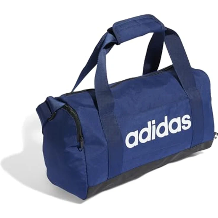adidas Sportswear LINEAR DUFF XS, Sporttasche mit großem Hauptfach und verstellbaren Schulterriemen, dkblue/white – Bild 3