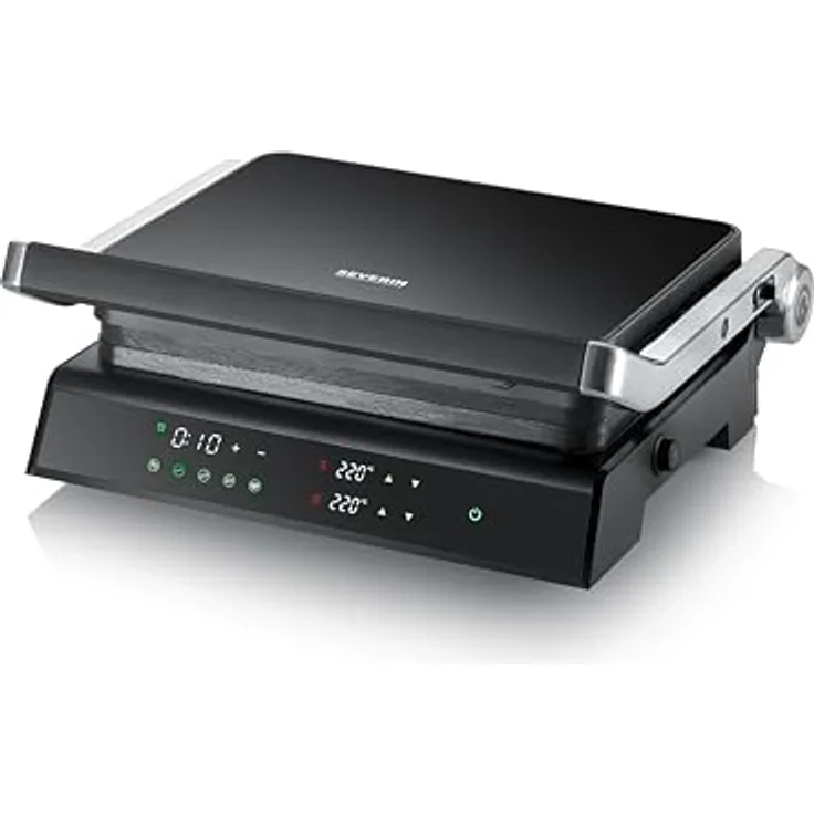 SEVERIN SEVINI Comfort digitaler Sandwich-Maker, keramikbeschichtet, Indoor-Grill bis 230°C, 1.800 W, schwarz
