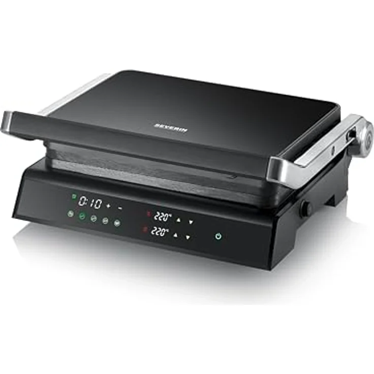 SEVERIN SEVINI Comfort digitaler Sandwich-Maker, keramikbeschichtet, Indoor-Grill bis 230°C, 1.800 W, schwarz – Bild 1
