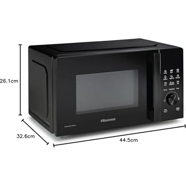 Hisense H20MOBSD1H, Mikrowelle in Schwarz, 20 L Innenvolumen, 700 W Leistung, flache Oberfläche, benutzerfreundliche Steuerung – Bild 7