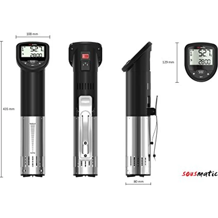 TFA Dostmann 14.1550.01 Sousmatic Sous-Vide Garen, 1000 Watt, schwarz Edelstahl – Bild 5