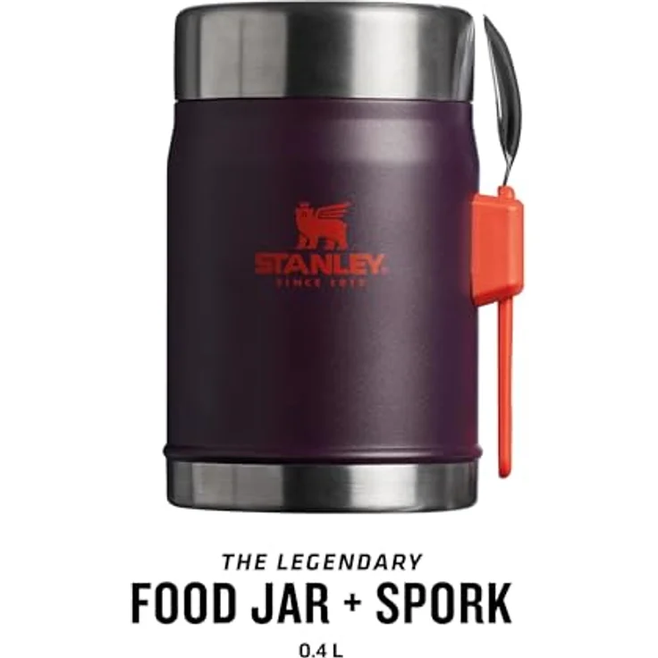 Stanley 1913 Legendary Food Jar + Spork, 0,4 Liter, doppelwandige Edelstahl-Vakuumisolierung, auslaufsicher, violett – Bild 3