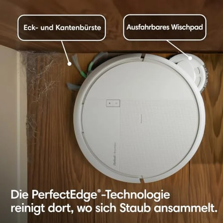 iRobot Roomba Plus 515 Combo Roboter mit AutoWash Dock, Beutellos, Saugkraft 22.000 Pa, Weiß, rund, ClearView™ LiDAR, 295 Minuten Laufzeit – Bild 8