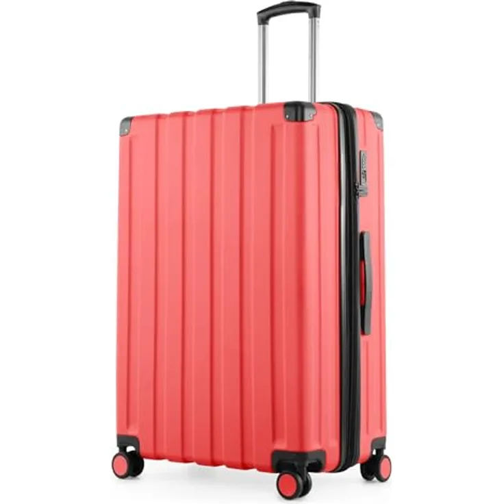 Hauptstadtkoffer Q-Damm - Großer Hartschalenkoffer, TSA, 4 Rollen, Check-In Gepäck mit 6 cm Volumenerweiterung, 78cm, 133 Liter, Koralle