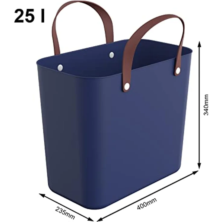 Rotho Albula Einkaufskorb 25l, Kunststoff (PP recycelt), blau , 25l – Bild 4