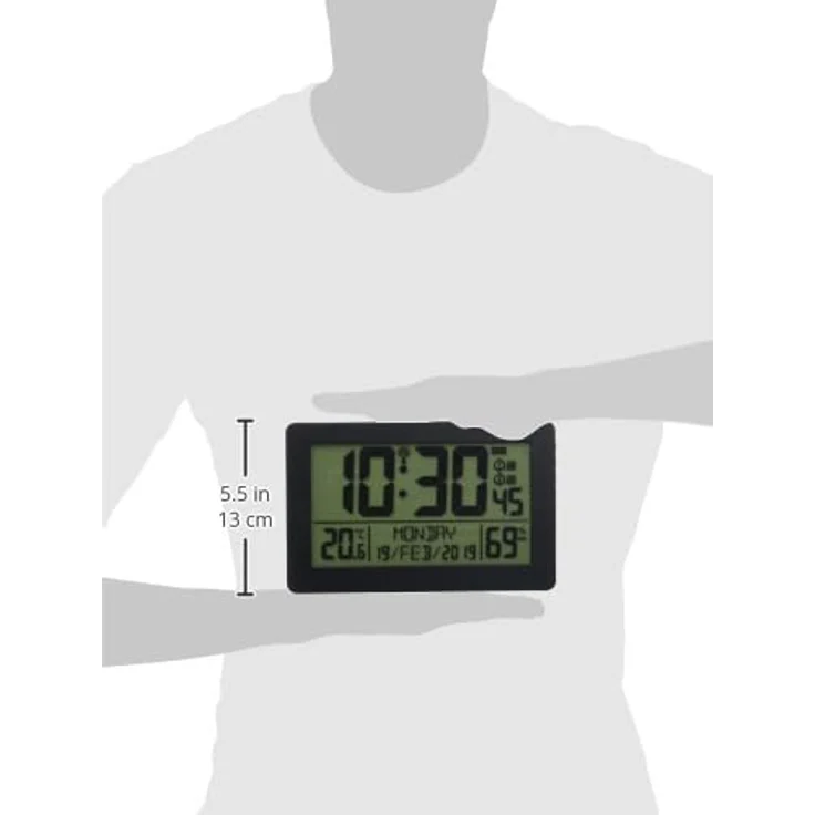 TFA Dostmann Funkwanduhr Digitale Funkuhr mit Raumklima TFA 60.2557.01, Hintergrundbeleuchtung, Weckfunktion, Innentemperatur und Luftfeuchtigkeit – Bild 7