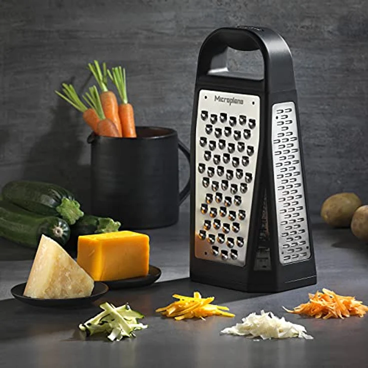 Microplane Turmreibe Elite mit 5 Reibflächen Fein, Grob, Sehr Grob, 2-Wege-Schneide & Raspel - Küchenreibe mit Edelstahl-Klingen – Bild 6