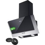 CIARRA CBCB6736C A++ Dunstabzugshaube 60 cm Umluft Kopffreie Schräghaube 350 m³/h mit CBCF002X2 Aktivkohlefilter Abluft 3 Stufen Wandmontage Wandhauben Abzugshaube Schwarz