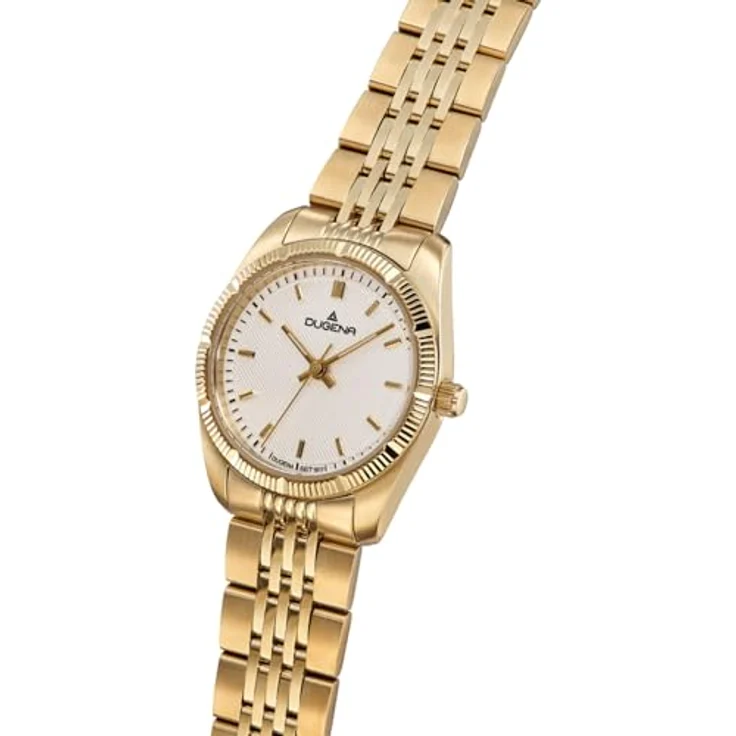 Dugena Damen-Armbanduhr Paris, Quarz, Edelstahl, Mineralglas, 5 bar, Weiß/Gold – Bild 2