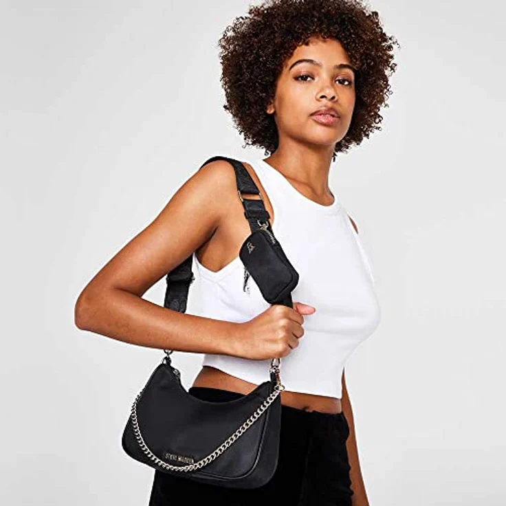 STEVE MADDEN Umhängetasche mit Kettenriemen, modisch und funktional, schwarz – Bild 6