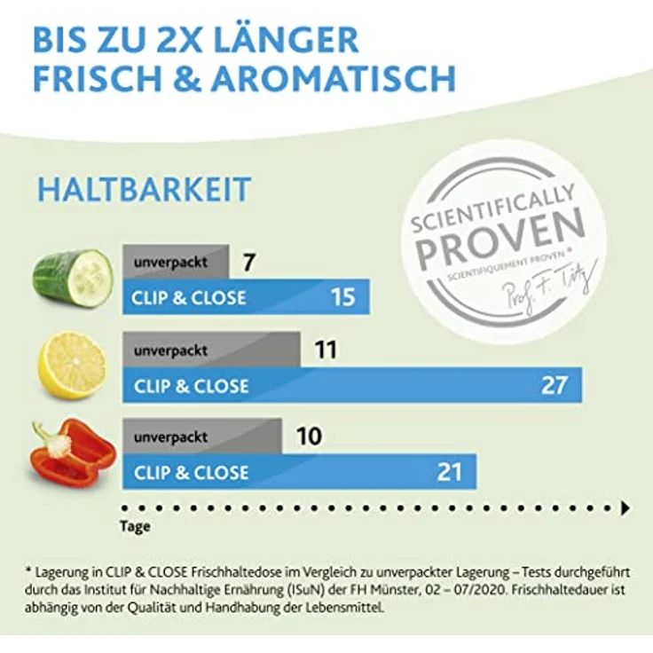 Emsa 508555 Mixbecher mit Deckel, Mixeinsatz, Volumen 0.5 Liter, Transparent-Blau, Clip & Close – Bild 4