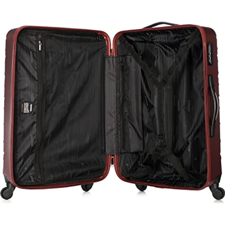 WITTCHEN Reisekoffer Rollkoffer Trolley Mittlerer Koffer Handgepäck Hartschale aus ABS mit 4 Spiner Rollen Zahlenschloss Teleskopgriff Classic line Größe L Burgund – Bild 5