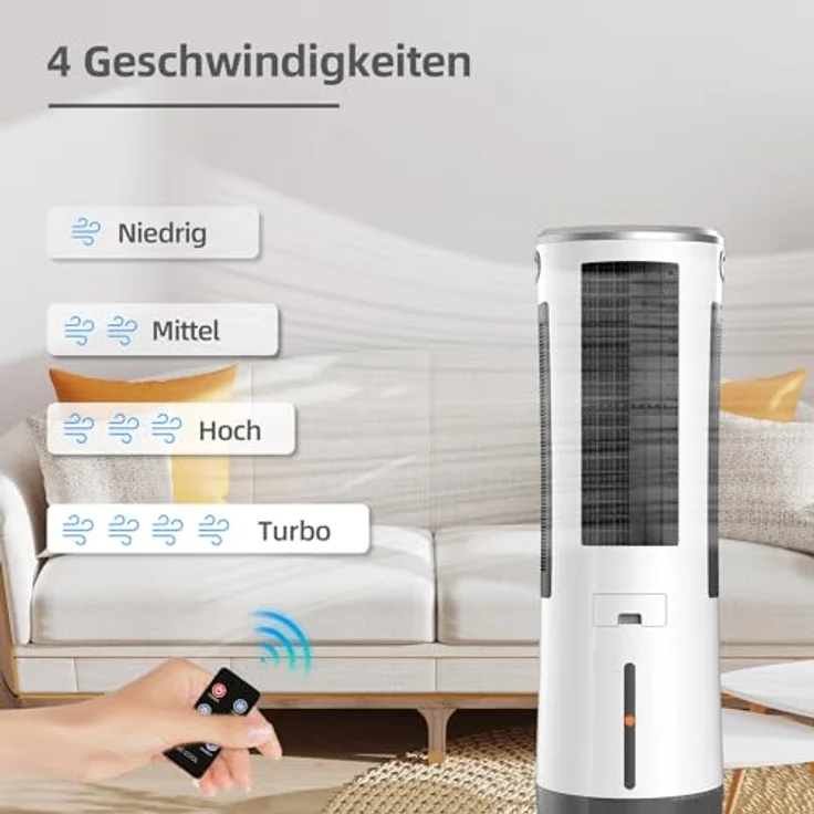 BE CooL BC18AC2301IKF Luftkühler mit Ionisator, 20L Wassertank und Fernbedienung für Räume bis 25 m² – Bild 5