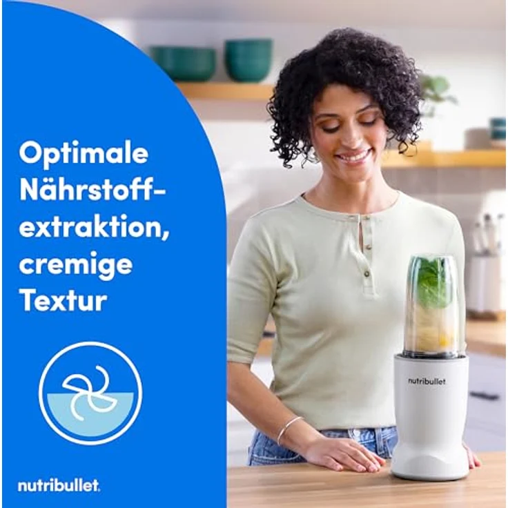 NutriBullet Turbo 1000W, Mixer & Smoothie Maker mit 1000 Watt Motor, 45-Sekunden Auto-Zyklus, Hochleistungsmixer für Proteinshakes, gefrorene Früchte & Nüsse, Weiß (NBT1004MW) – Bild 4