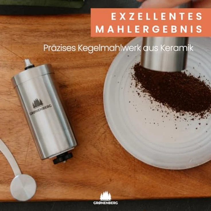 Groenenberg Spar Set 5 | French Press Thermo (3 Größen) + Edelstahl Kaffeemühle manuell | Handkaffeemühle | Kaffeepresse inkl. Ersatzfiltern (350 ml French Press) – Bild 8