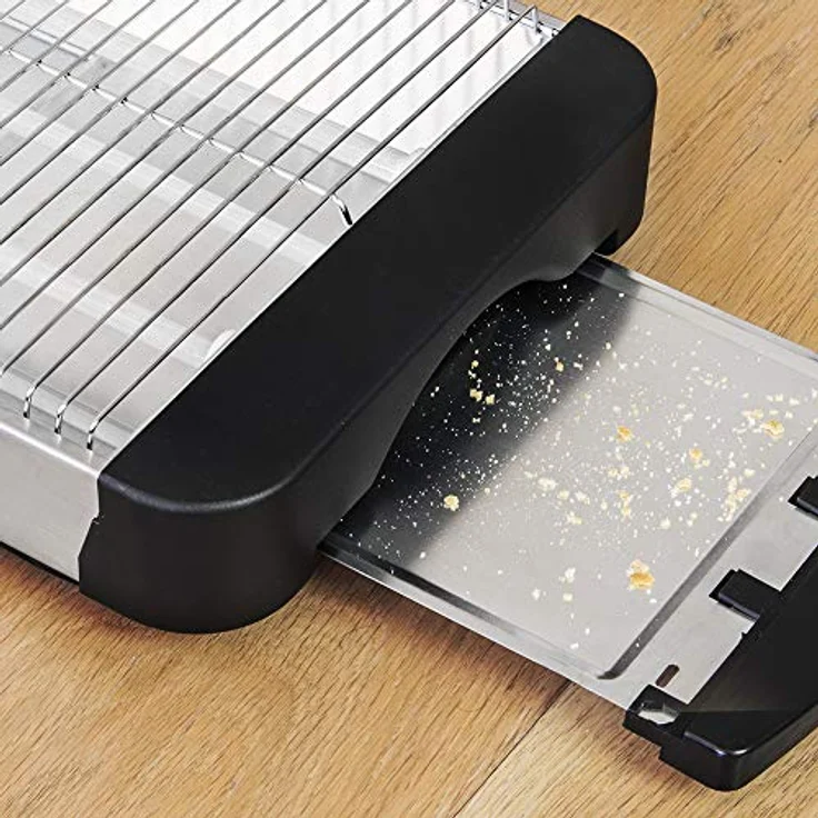 Cecotec Turbo EasyToast Basic Flachtoaster. 3 Quarzheizkörper, 6 Leistungsstufen, Krümelschublade, Kabelaufwickler , Finish aus hitzebeständigem Kunststoff, 900 W. – Bild 5