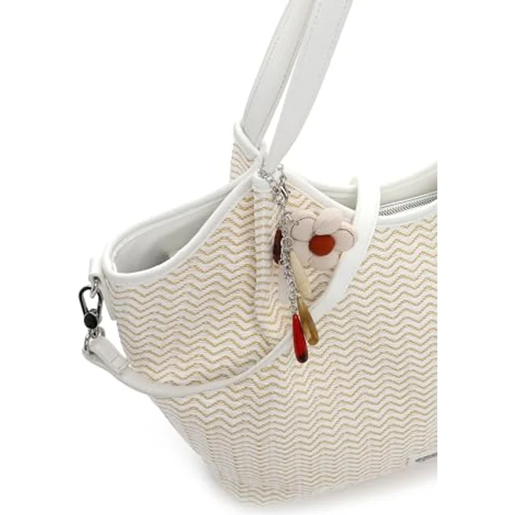 Tamaris Shopper Cityshopper, Weiß/Beige, 45 cm Breite, verstellbarer Schulterriemen, geräumiges Hauptfach mit Zipper – Bild 5