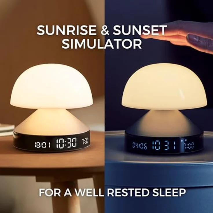 Lexon Mina Sunrise, Sonnenaufgang-Wecker mit LED-Lichttherapie, Touch-Steuerung und Schlummertaste – Bild 4