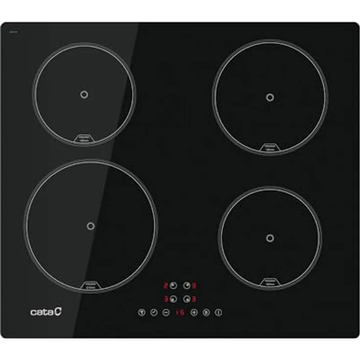 CATA IB-6324E2 Induktionskochfeld, 4 Kochbereiche, Touch-Steuerung, einstellbare Leistung, Sicherheitsverriegelung, Timer, Schwarz