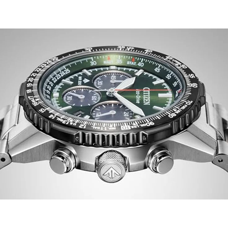 CITIZEN CA4664-60W Unisex Uhr Eco-Drive Promaster Air Navihawk Solar Chronograph mit Edelstahlband, Silberfarben – Bild 5
