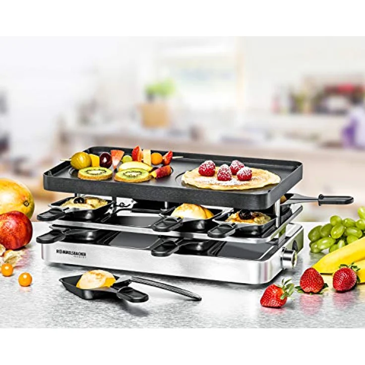 Rommelsbacher RC 1400 Raclette Grill 8 Pfännchen, 1400W Thermostat – Bild 4