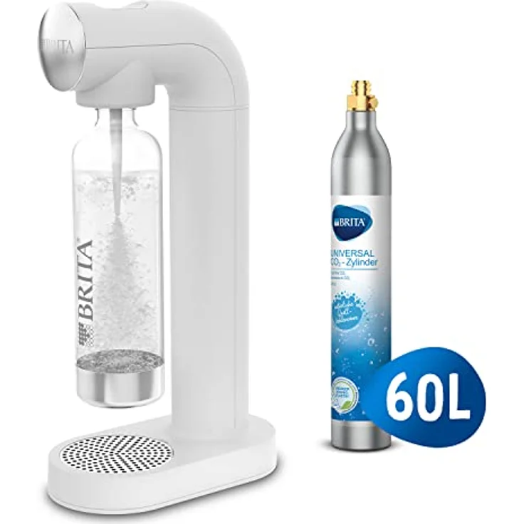 BRITA Wassersprudler sodaONE weiß inkl. CO2-Zylinder und 3 BPA-freien PET-Flaschen I Macht aus Leitungswasser prickelndes Sprudelwasser (bis zu 60l pro Zylinder) – Bild 2