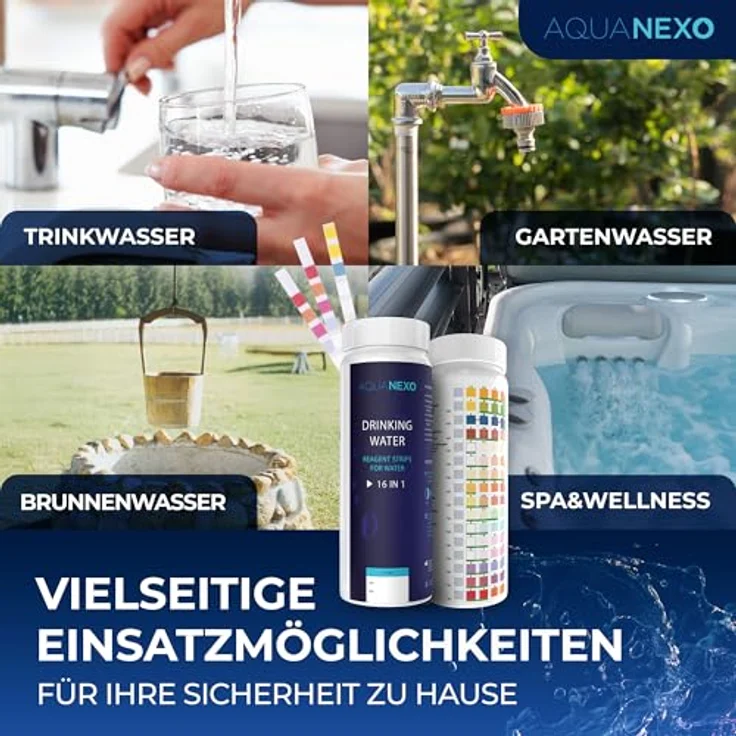 Aquanexo 125 Wassertester Trinkwasser Teststreifen 16-in-1 Trinkwassertest pH Wasserhärte – Bild 6