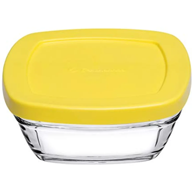 Paşabahçe Glas Vorratsdosen Set 4-teilig mit Asortili Multi Color Kunststoff Deckel 310cc, Ideal für besondere Anlässe – Bild 3