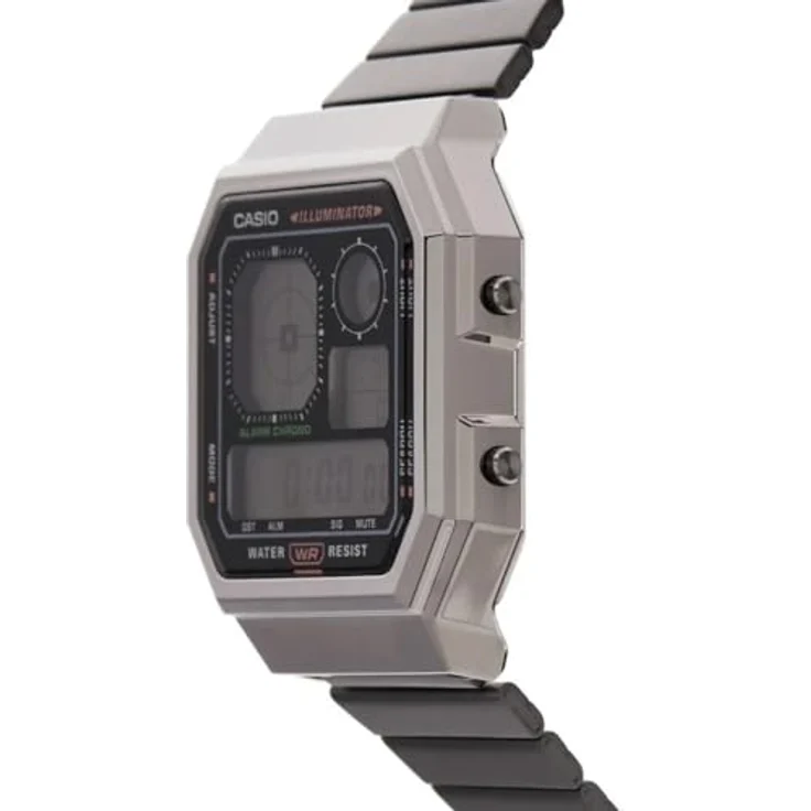 CASIO VINTAGE A130WEGG-1AEF, digitaler Chronograph, Quarzuhr mit Edelstahlarmband, für Damen und Herren – Bild 2