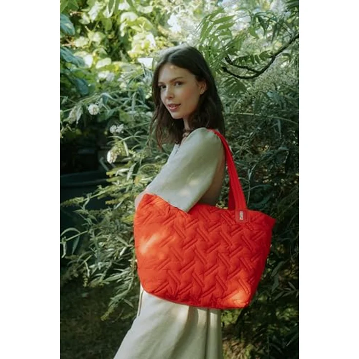 ZWEI Shopper Cleo CL200, trendiger Damen Shopper aus recyceltem Nylon, orange, 48 x 19 x 33 cm – Bild 6