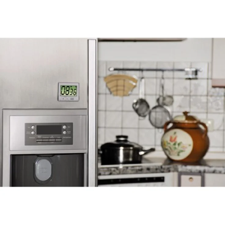 Xavax Digitaler Küchentimer mit Timer- und Stopp-Uhr-Funktion (Befestigung via Magnet, Clip, Hänger oder Aufsteller) batteriebetrieben, weiß – Bild 4