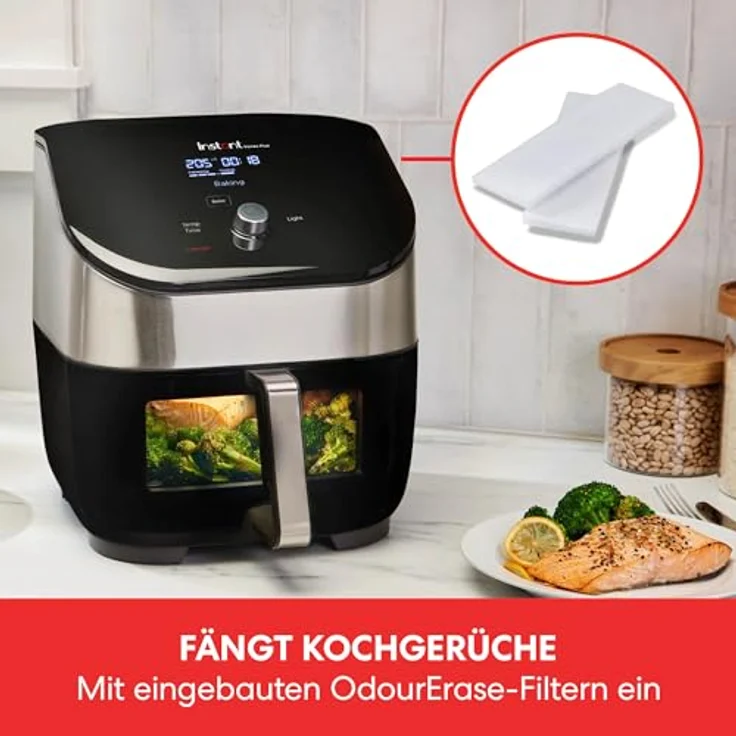 Instant Pot Instant Vortex Plus mit ClearCook - 5.7L Digitale Gesunde Heißluftfritteuse, Edelstahl, 6-in-1 Smart Programme, 1700W – Bild 3