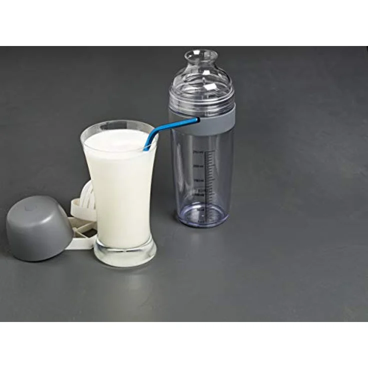 Lurch 10023 Dressing- und Teigshaker mit Zitruspresse und Mixer aus Kunststoff, Schwarz - klumpfreie Zubereitung, 250 ml Skala, große Ausgießöffnung – Bild 5