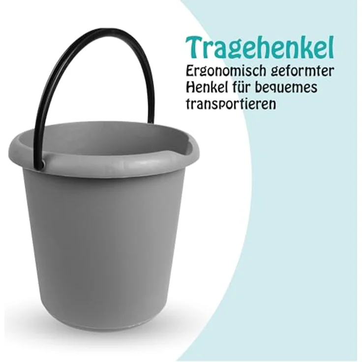 ProHome Putzeimer 5 Liter, Kunststoff Eimer mit Mess-Skala, BPA-frei, vers. Farben (Rosa, Grün, Anthrazit), Made in EU – Bild 2