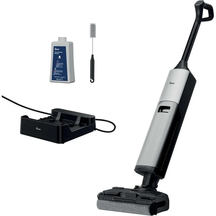 Hoover HW600 011, Kabelloser Standstaubsauger mit 20.000 Pa Saugkraft, Schwarz/Grau, 0,75 l Wassertank