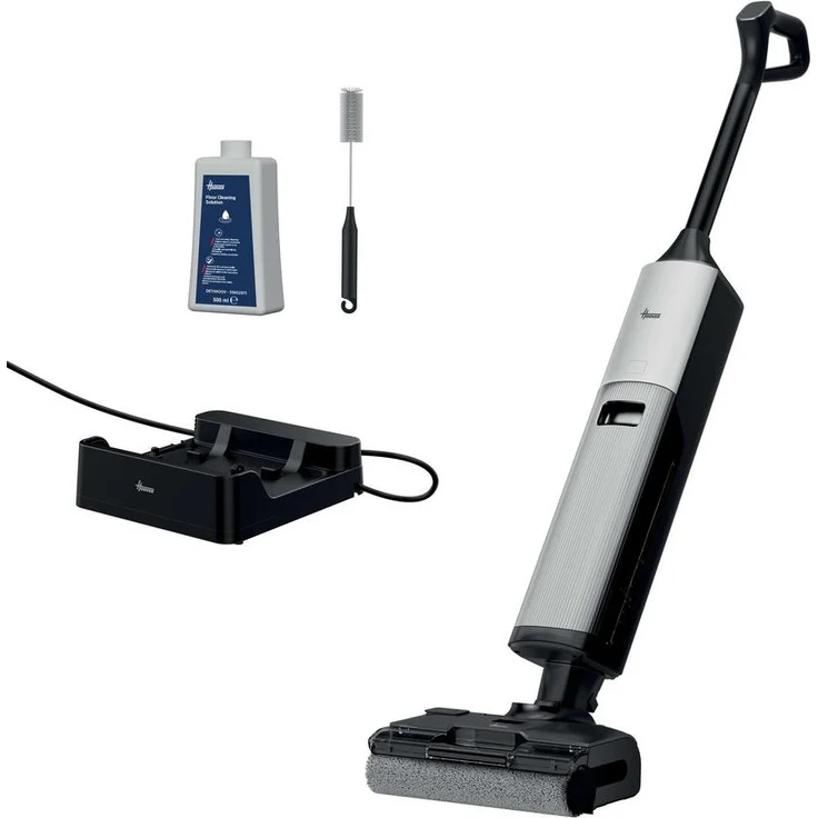Hoover HW600 011, Kabelloser Standstaubsauger mit 20.000 Pa Saugkraft, Schwarz/Grau, 0,75 l Wassertank