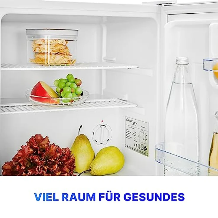 Bomann® Mini Kühlschrank 42 Liter | Getränkekühlschrank klein für Büro, Camping und Gaming | kleiner Kühlschrank leise 39 dB | Minibar mit wechselbarem Türanschlag | 51x45x45 cm | KB 7346 weiß – Bild 2