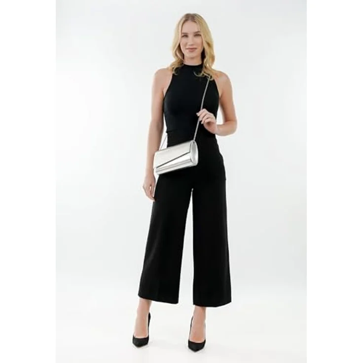 Tamaris Clutch Amalia, elegante Abendtasche in Silber mit abnehmbarer Kette und geräumigem Hauptfach – Bild 2