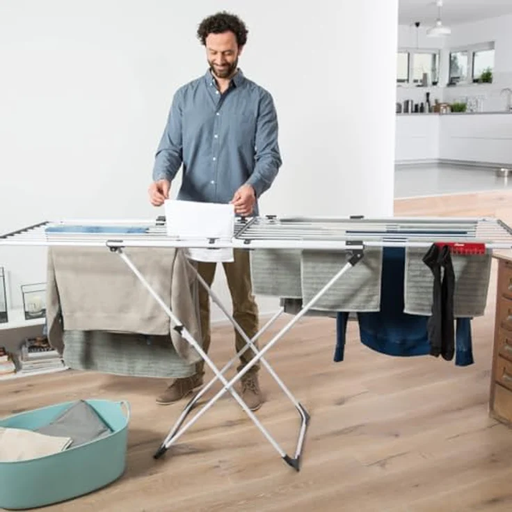 Vileda Doble ausziehbarer Wäscheständer, weiß – Bild 4