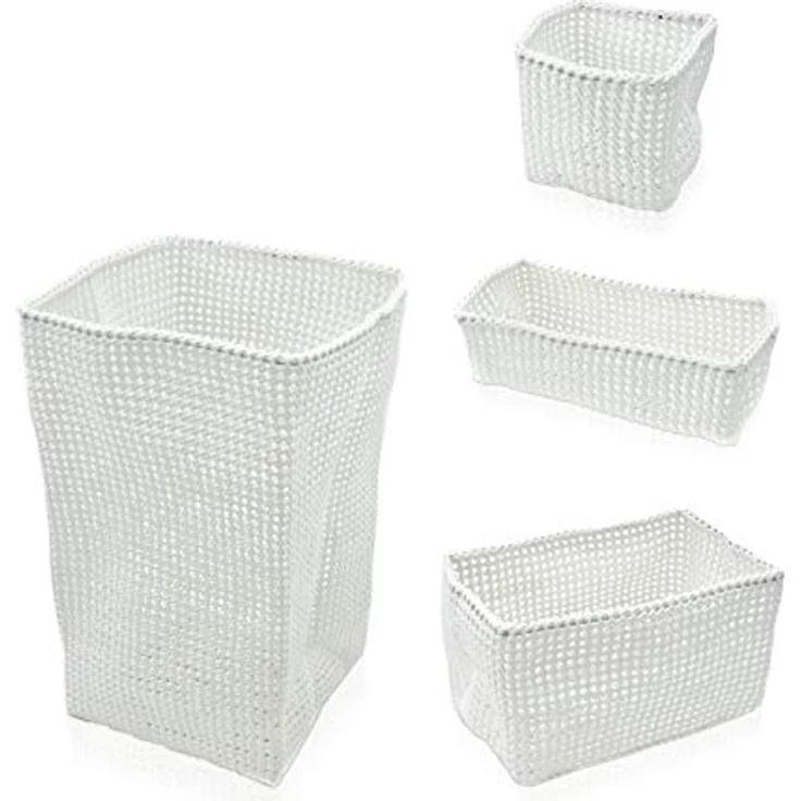 Möve 40241002 Tube Großer Korb 33 x 33 x 51 cm aus formbarem Kunststoff, Off White – Bild 2