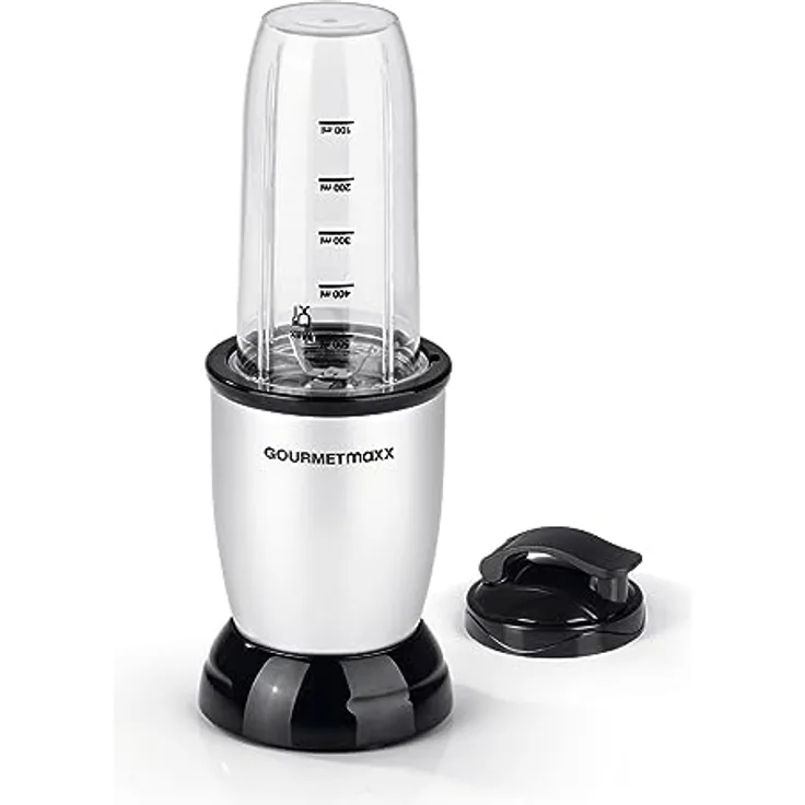 GOURMETmaxx Smoothie Maker & Standmixer 4tlg. Set - 500W & 22.000 U/min | Elektrischer Mini-Mixer 700ml mit 9 Funktionen | Kompakter Nutrition Blender inkl. To-Go Becher | Auslaufsicher & BPA frei