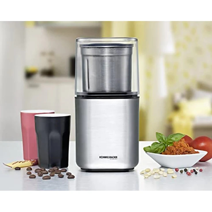 ROMMELSBACHER Gewürz und Kaffee Mühle EGK 200 - 2 Edelstahlbehälter mit Schlagmesser & Spezialmesser, Füllmenge 70 g, Mahlgrad über Mahldauer wählbar, auch für Pesto, Gewürze, Nüsse, Zucker, 200 Watt – Bild 5